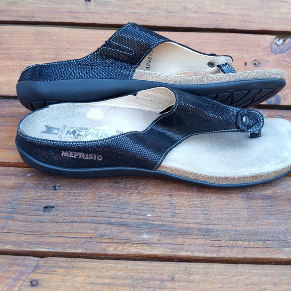 🦋 Sandals mephisto color black Size 39 - Picture 6 of 7
